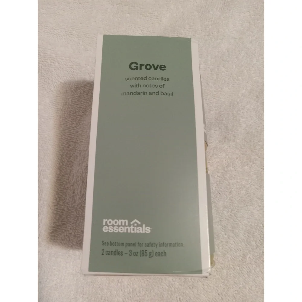 Room Essentials Grove Scented Candle‎ Set of 2 Mandarin Basil